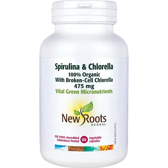 Spirulina & Chlorella 475 mg 60 Capsules | Safest & Easiest Shopping Vitamins Online | VITASHOP