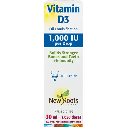 New Roots Vitamin D3 Liquid 1,000 IU 30 ml | Unbeatable Prices, Daily Deals | VITASHOP