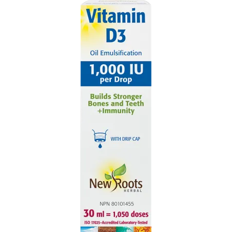 New Roots Vitamin D3 Liquid 1,000 IU 30 ml | 每天不同折扣, 全网最低价格 | 种类齐全的保健品店铺 VITASHOP, 只有你想不到, 没有你买不到 !