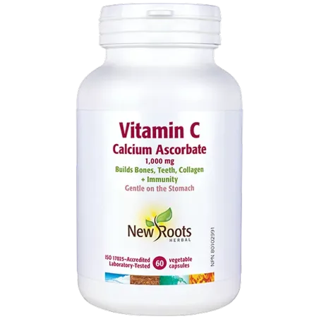 New Roots Vitamin C Calcium Ascorbate 1,000 mg 60 Capsules | Unbeatable Prices, Daily Deals | VITASHOP