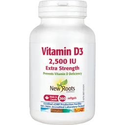 New Roots Vitamin D3 2,500 IU Extra Strength 360 Softgels | Unbeatable Prices, Daily Deals | VITASHOP