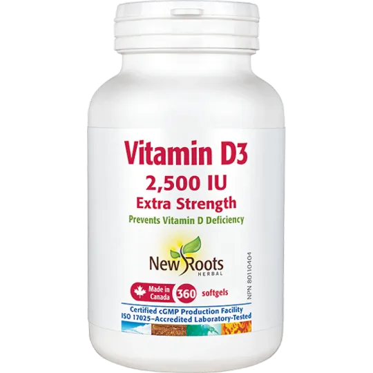 New Roots Vitamin D3 2,500 IU Extra Strength 360 Softgels | 每天不同折扣, 全网最低价格 | 种类齐全的保健品店铺 VITASHOP, 只有你想不到, 没有你买不到 !
