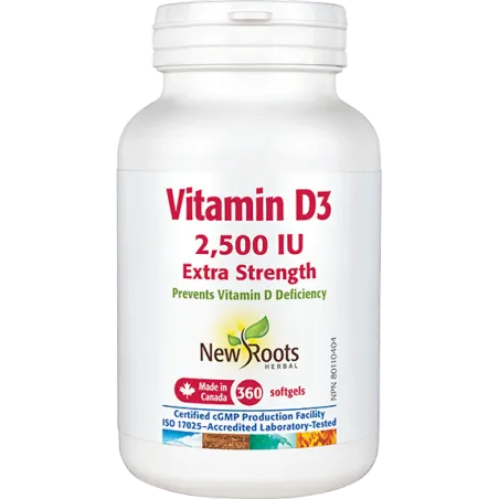 New Roots Vitamin D3 2,500 IU Extra Strength 360 Softgels | 每天不同折扣, 全网最低价格 | 种类齐全的保健品店铺 VITASHOP, 只有你想不到, 没有你买不到 !