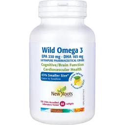 New Roots Wild Omega 3 EPA 330 mg DHA 165 mg Easy-Swallow Size Lemon Flavour 60 Softgels | 每天不同折扣, 全网最低价格 | 种类齐全的保健品店铺 VITASHOP,