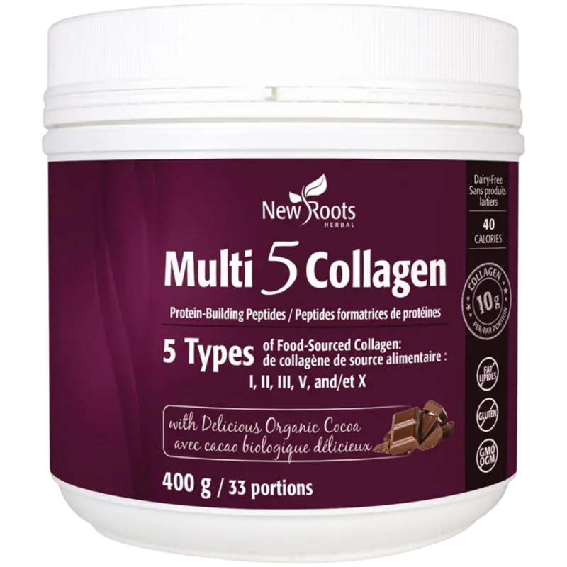 New Roots Multi 5 Collagen with Delicious Organic Cocoa 400 g | 每天不同折扣, 全网最低价格 | 种类齐全的保健品店铺 VITASHOP, 只有你想不到, 没有你买不到 !