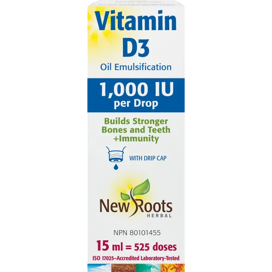 New Roots Vitamin D3 Liquid 1,000 IU 15 ml | 每天不同折扣, 全网最低价格 | 种类齐全的保健品店铺 VITASHOP, 只有你想不到, 没有你买不到 !