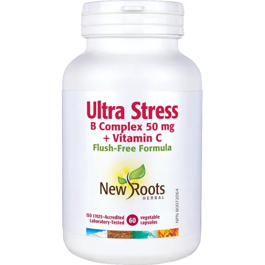 New Roots 뉴 루츠 울트라 스트레스 B 콤플렉스 50mg + 비타민 C 60캡슐 | 매일 업데이트되는 특가 상품 | VITASHOP