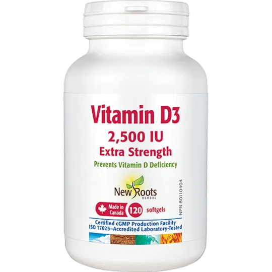Vitamin D3 2,500 IU Extra Strength 120 Softgels | Safest & Easiest Shopping Vitamins Online | VITASHOP