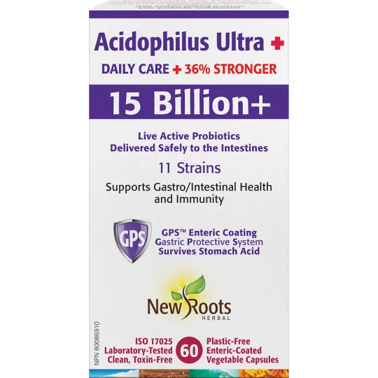 New Roots Acidophilus Ultra + 15 billion 60 Capsules | 每天不同折扣, 全网最低价格 | 种类齐全的保健品店铺 VITASHOP, 只有你想不到, 没有你买不到 !