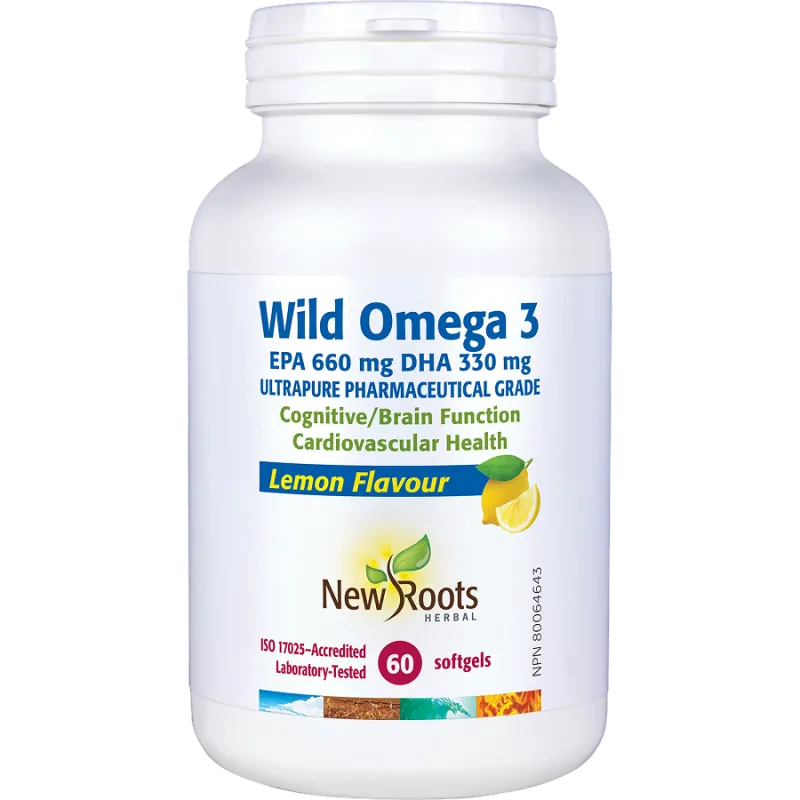 New Roots Wild Omega 3 EPA 660 mg DHA 330 mg Lemon Flavour 60 Softgels | 每天不同折扣, 全网最低价格 | 种类齐全的保健品店铺 VITASHOP, 只有你想不到, 没有你买不到 !