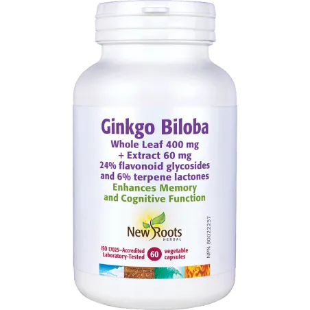 Ginkgo Biloba Whole Leaf 400 mg + Extract 60 mg 60 Capsules | Safest & Easiest Shopping Vitamins Online | VITASHOP