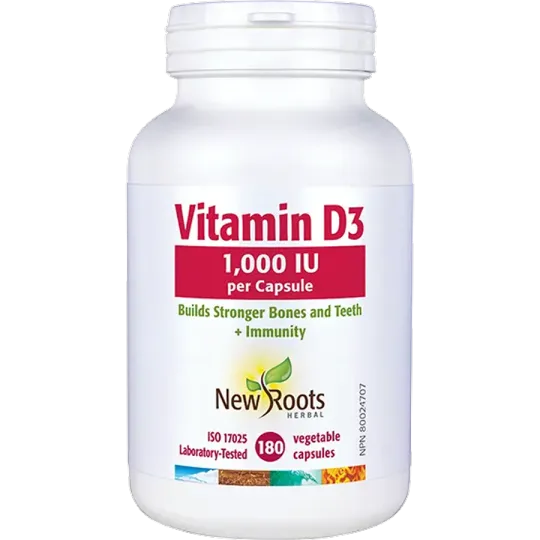 New Roots Vitamin D3 1,000 IU 180 Capsules | Unbeatable Prices, Daily Deals | VITASHOP