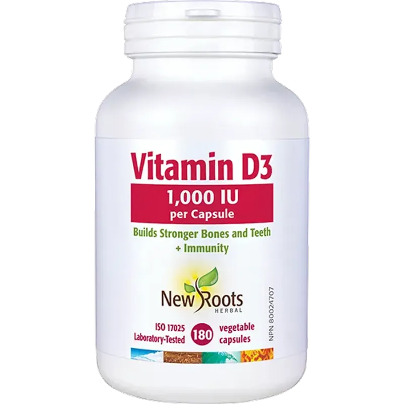 New Roots Vitamin D3 1,000 IU 180 Capsules | 每天不同折扣, 全网最低价格 | 种类齐全的保健品店铺 VITASHOP, 只有你想不到, 没有你买不到 !