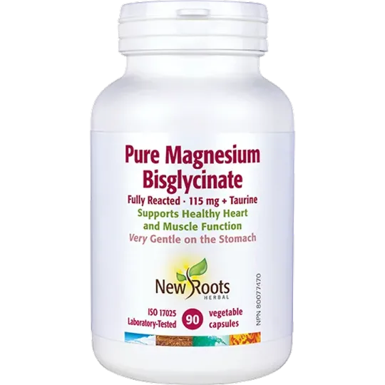 New Roots Pure Magnesium Bisglycinate 115 mg + Taurine 90 Capsules | Unbeatable Prices, Daily Deals | VITASHOP