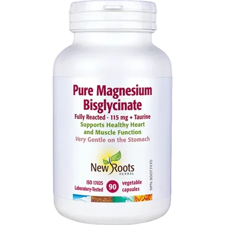 New Roots Pure Magnesium Bisglycinate 115 mg + Taurine 90 Capsules | 每天不同折扣, 全网最低价格 | 种类齐全的保健品店铺 VITASHOP, 只有你想不到, 没有你买不到 !