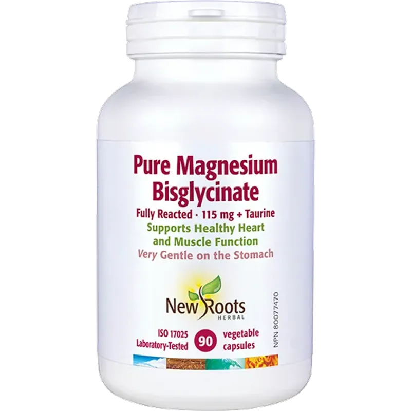 New Roots Pure Magnesium Bisglycinate 115 mg + Taurine 90 Capsules | Unbeatable Prices, Daily Deals | VITASHOP