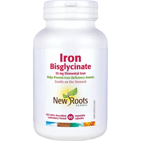 New Roots Iron Bisglycinate 60 Vegetable Capsules | Unbeatable Prices, Daily Deals | VITASHOP