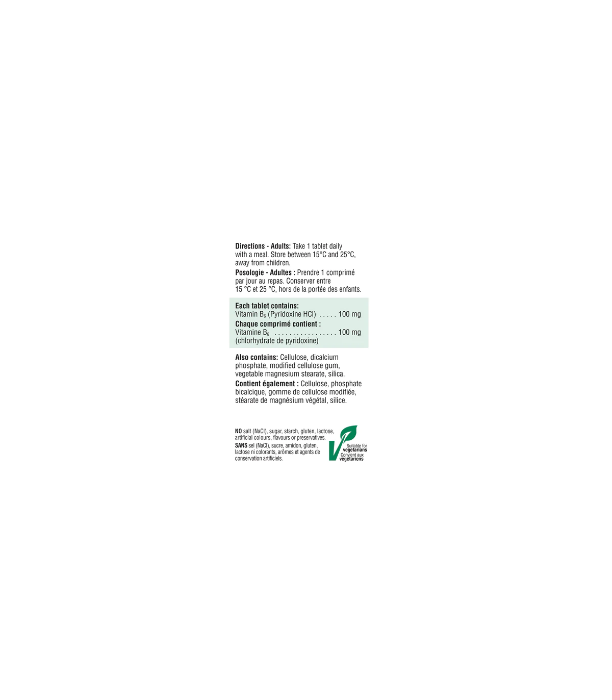 Jamieson 자미에슨 비타민 B6 100mg(피리독신) 100정 | 매일 업데이트되는 특가 상품 | VITASHOP