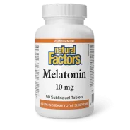 Natural Factors Melatonin 10 mg Peppermint, 90 Sublingual Tablets | Unbeatable Prices, Daily Deals | VITASHOP
