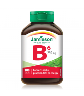 Jamieson Vitamin B6 250 mg (Pyridoxine) 100 Caplets | Unbeatable Prices, Daily Deals | VITASHOP