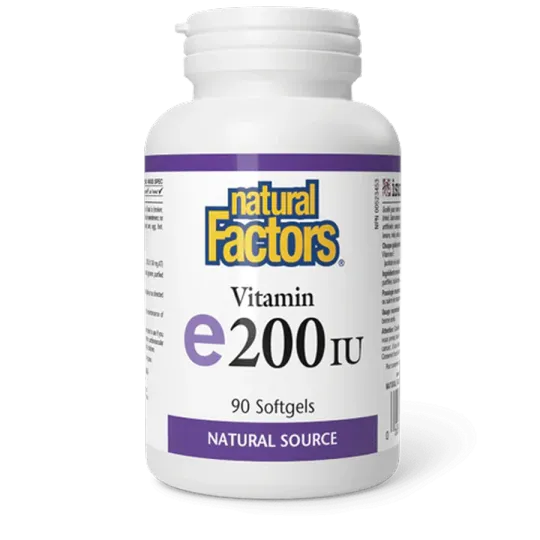 Natural Factors 내추럴 팩터스 비타민 E 200 IU 천연 소스, 90 소프트젤 | 매일 업데이트되는 특가 상품 | VITASHOP