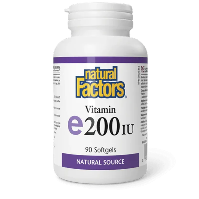 Natural Factors Vitamin E 200 IU Natural Source, 90 Softgels | 每天不同折扣, 全网最低价格 | 种类齐全的保健品店铺 VITASHOP, 只有你想不到, 没有你买不到 !