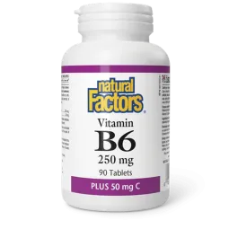 Natural Factors Vitamin B6 250 mg Plus 50 mg C, 90 Tablets | Unbeatable Prices, Daily Deals | VITASHOP