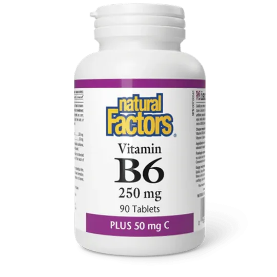 Natural Factors Vitamin B6 250 mg Plus 50 mg C, 90 Tablets | 每天不同折扣, 全网最低价格 | 种类齐全的保健品店铺 VITASHOP, 只有你想不到, 没有你买不到 !