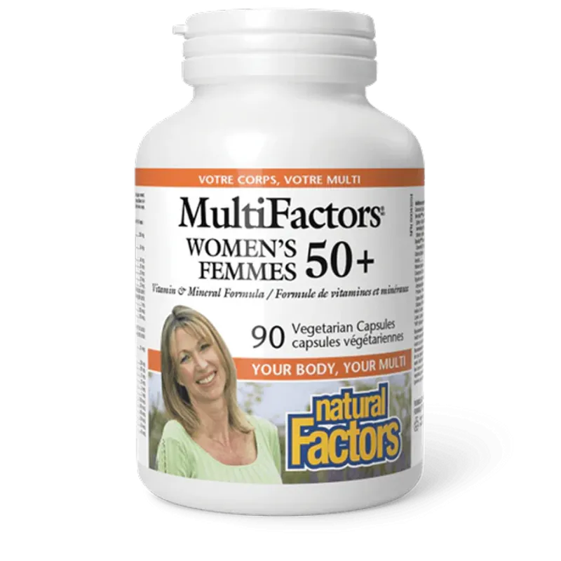 Natural Factors 내추럴 팩터스 여성용 50+ 멀티팩터, 식물성 캡슐 90정 | 매일 업데이트되는 특가 상품 | VITASHOP