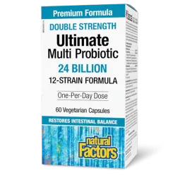 Ultimate Multi Probiotique Double Force 24 Milliards De Cultures Probiotiques Vivantes, 60 Capsules Végétariennes | Safest & Eas