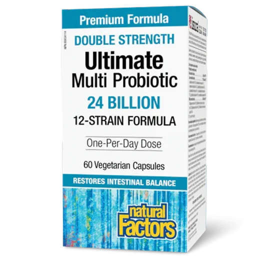 Ultimate Multi Probiotique Double Force 24 Milliards De Cultures Probiotiques Vivantes, 60 Capsules Végétariennes | Safest & Eas