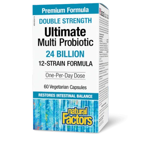 Ultimate Multi Probiotique Double Force 24 Milliards De Cultures Probiotiques Vivantes, 60 Capsules Végétariennes | Safest & Eas