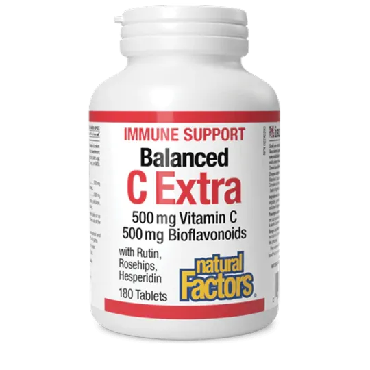 Natural Factors Balanced C Extra with Rutin, Rosehips, Hesperidin 500 mg / 500 mg, 180 Tablets | 每天不同折扣, 全网最低价格 | 种类齐全的保健品店铺 VIT