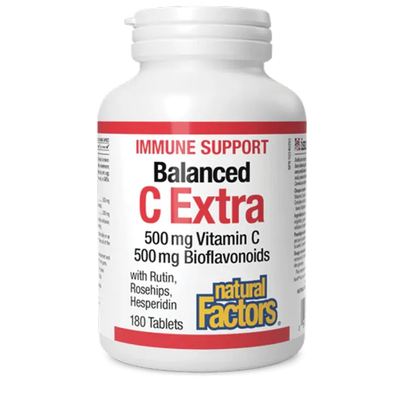 Natural Factors Balanced C Extra with Rutin, Rosehips, Hesperidin 500 mg / 500 mg, 180 Tablets | 每天不同折扣, 全网最低价格 | 种类齐全的保健品店铺 VIT