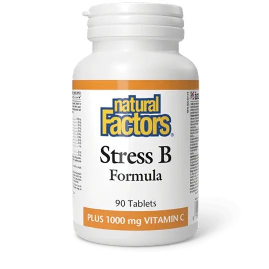 Natural Factors 내추럴 팩터스 스트레스 B 포뮬러 플러스 1000mg 비타민 C, 90정 | 매일 업데이트되는 특가 상품 | VITASHOP