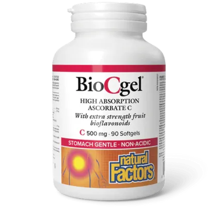 Natural Factors 내추럴 팩터스 BioCgel 고흡수성 아스코르베이트 C 500mg, 소프트젤 90정 | 매일 업데이트되는 특가 상품 | VITASHOP