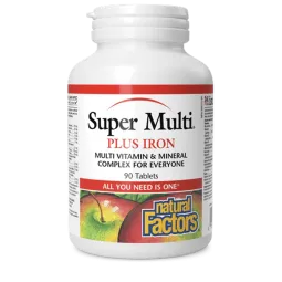 Natural Factors Super Multi Plus Iron, 90 Tablets | 每天不同折扣, 全网最低价格 | 种类齐全的保健品店铺 VITASHOP, 只有你想不到, 没有你买不到 !