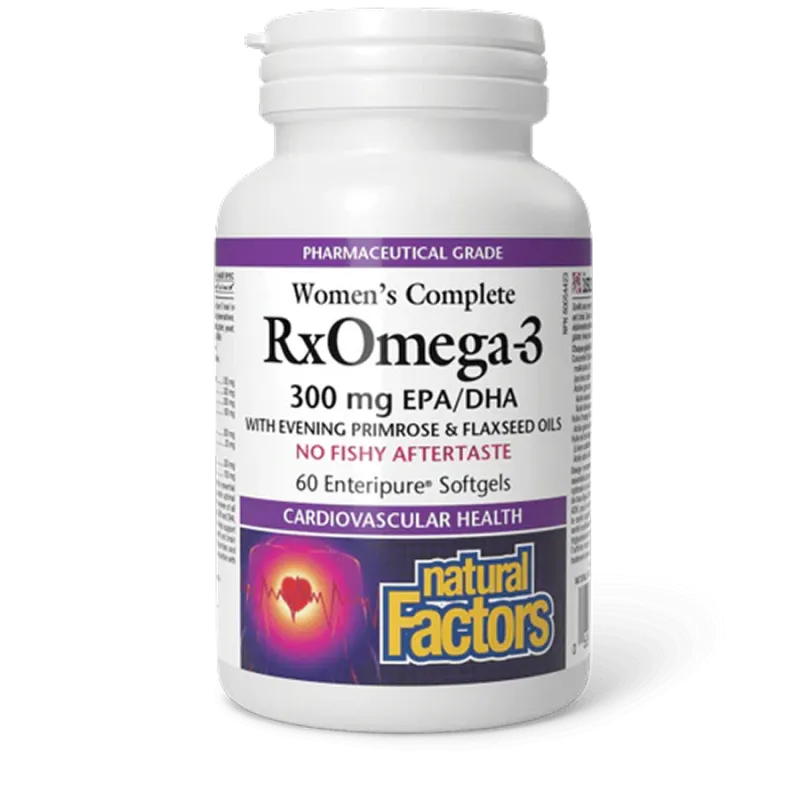 Natural Factors 내추럴 팩터스 여성용 컴플리트 RxOmega-3, 엔터티퓨어 소프트젤 60정 | 매일 업데이트되는 특가 상품 | VITASHOP