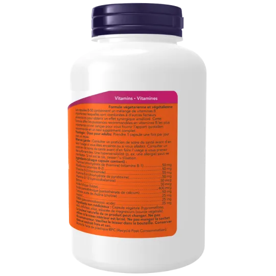 NOW Foods B-50 Complex, 250 Capsules | 每天不同折扣, 全网最低价格 | 种类齐全的保健品店铺 VITASHOP, 只有你想不到, 没有你买不到 !
