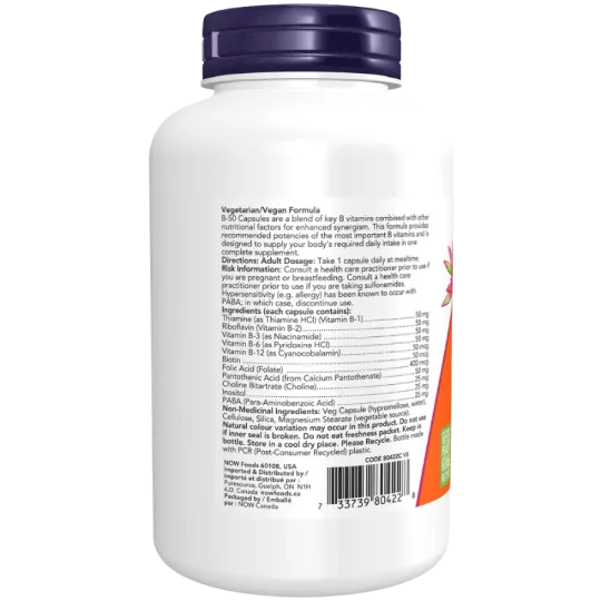 NOW Foods 나우 푸드 B-50 컴플렉스, 250캡슐 | 매일 업데이트되는 특가 상품 | VITASHOP