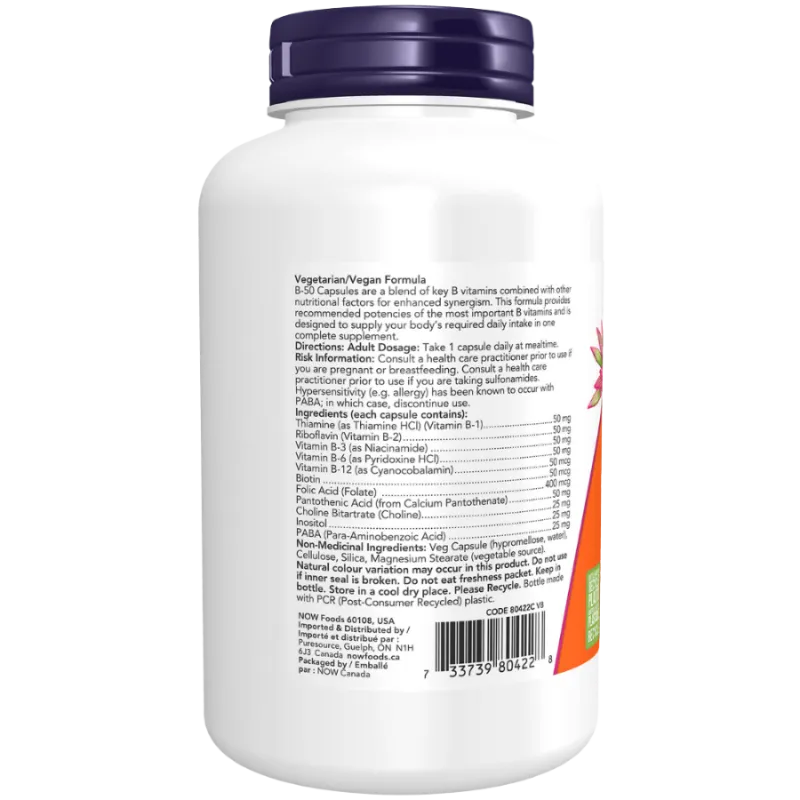 Complexe B-50, 250 gélules | Safest & Easiest Shopping Vitamins Online | VITASHOP