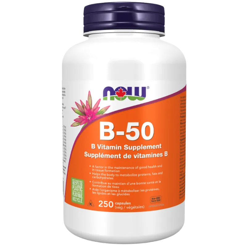 NOW Foods B-50 Complex, 250 Capsules | 每天不同折扣, 全网最低价格 | 种类齐全的保健品店铺 VITASHOP, 只有你想不到, 没有你买不到 !