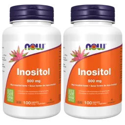 NOW Foods [2 for Deal] Inositol 500 mg, 100 Veg Capsules | Unbeatable Prices, Daily Deals | VITASHOP