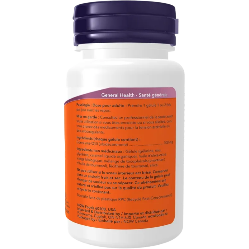 CoQ10 100 mg avec vitamine E, 50 gélules | Safest & Easiest Shopping Vitamins Online | VITASHOP