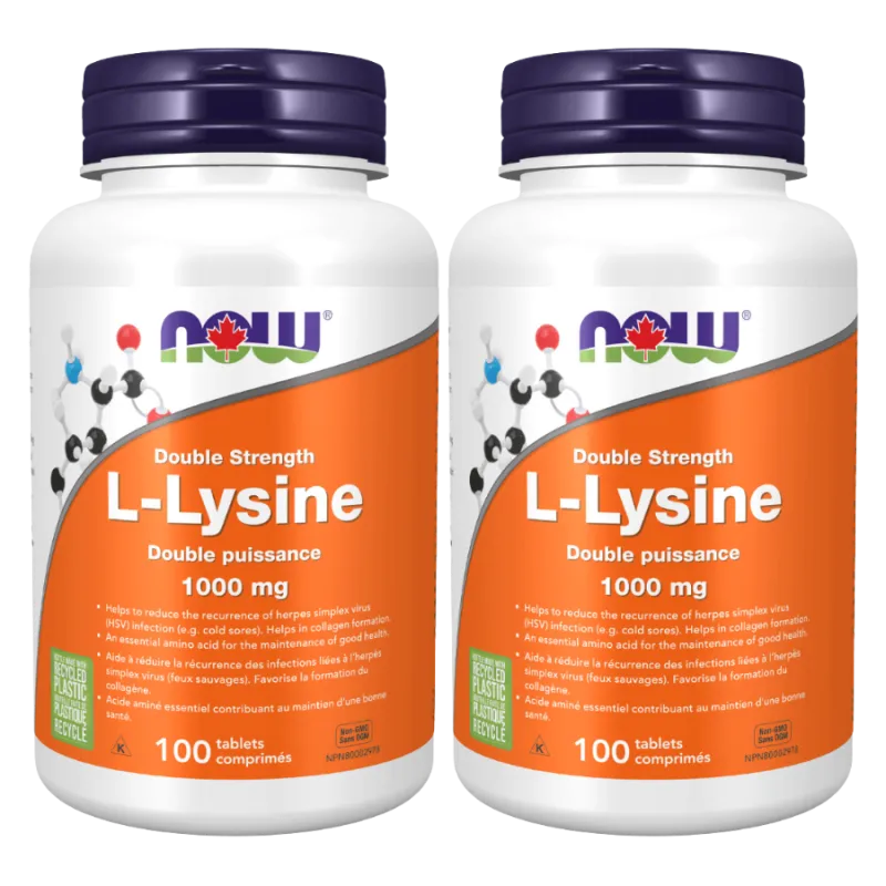 NOW Foods [2 for Deal] 나우 푸드 L-라이신 1000mg, 100정 | 매일 업데이트되는 특가 상품 | VITASHOP