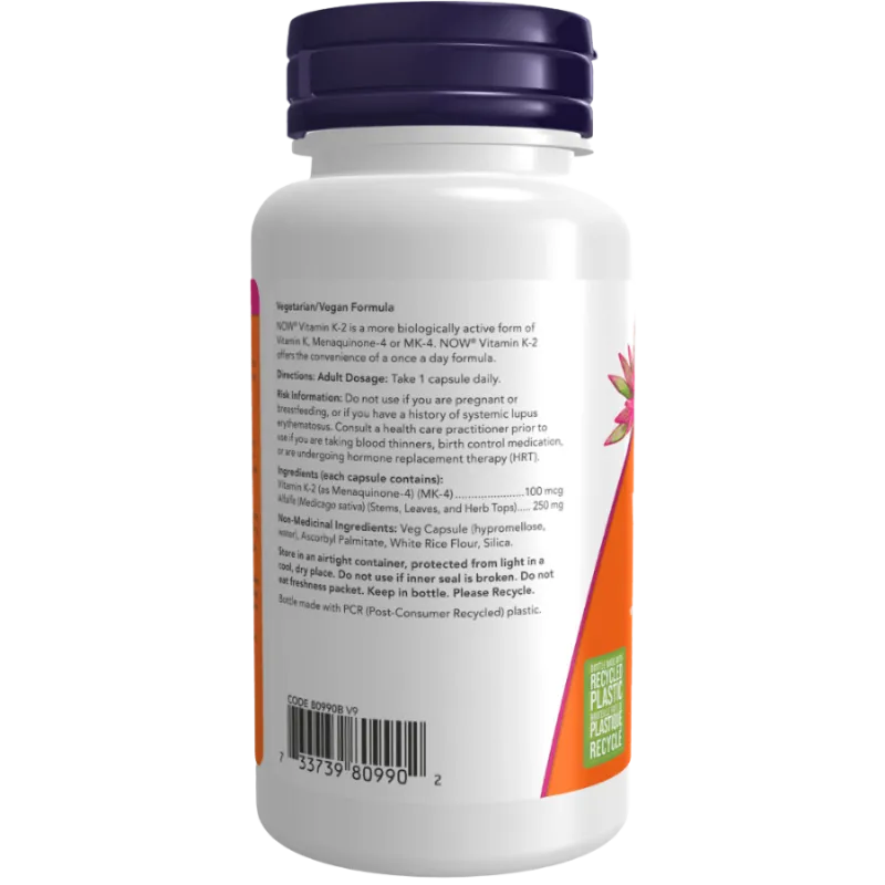 NOW Foods 나우 푸드 비타민 K-2 100mcg, 식물성 캡슐 100정 | 매일 업데이트되는 특가 상품 | VITASHOP