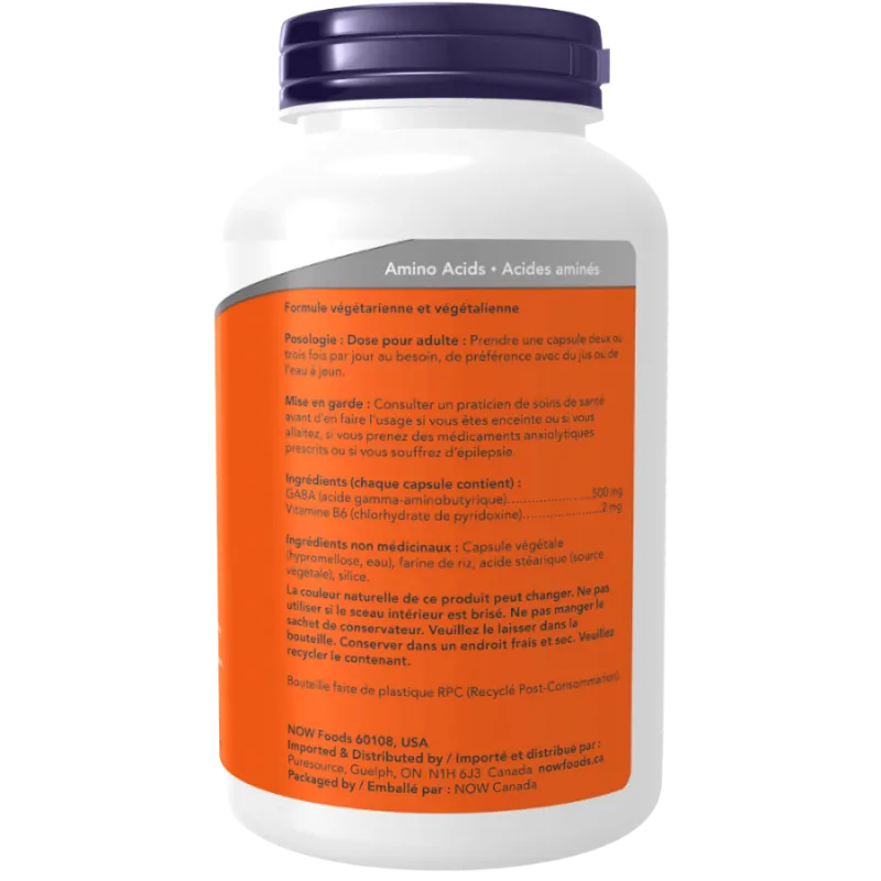 NOW Foods GABA 500 mg, 200 Capsules | 每天不同折扣, 全网最低价格 | 种类齐全的保健品店铺 VITASHOP, 只有你想不到, 没有你买不到 !