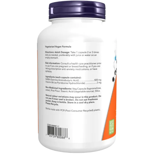 NOW Foods GABA 500 mg, 200 Capsules | 每天不同折扣, 全网最低价格 | 种类齐全的保健品店铺 VITASHOP, 只有你想不到, 没有你买不到 !