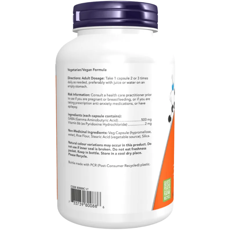 GABA 500 mg, 200 gélules | Safest & Easiest Shopping Vitamins Online | VITASHOP