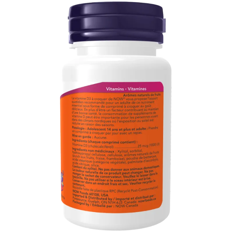 Vitamine D-3 1000 UI à croquer, 180 pastilles | Safest & Easiest Shopping Vitamins Online | VITASHOP